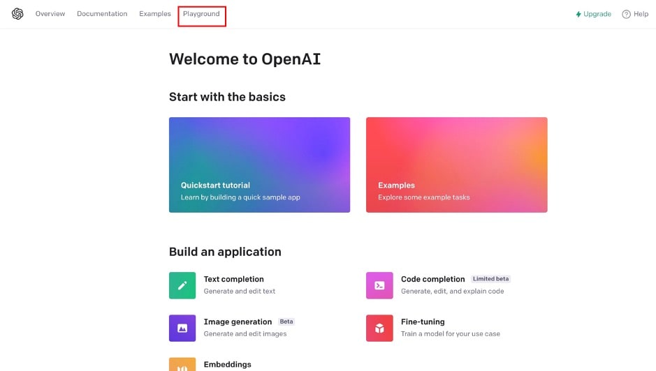 Open AI APIサイト メインページ画像